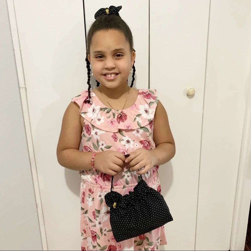 Girls set Black polka dots Tote Bag with Hair bow - Picture 9 of 9